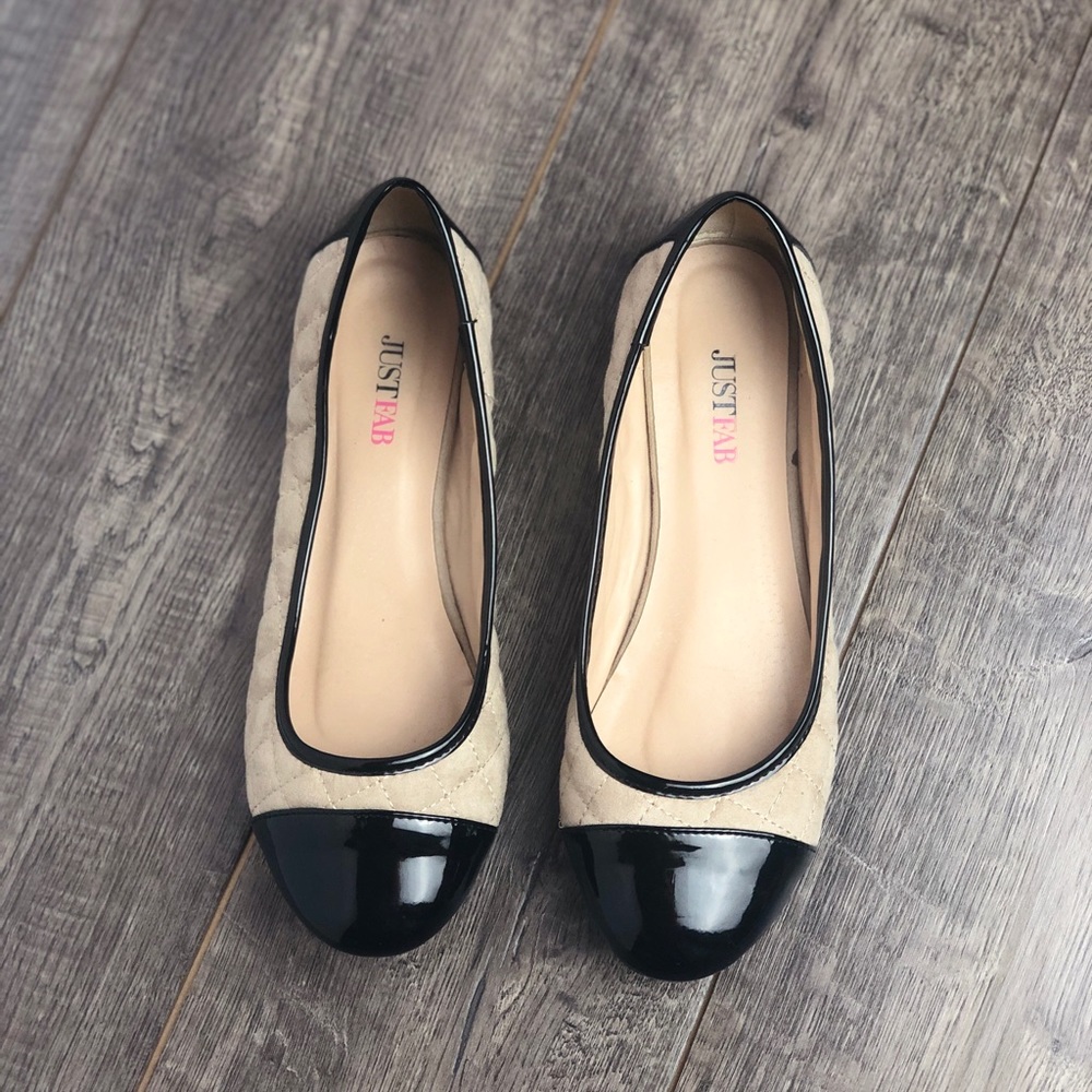 Black Toe Nude Quilted Flat